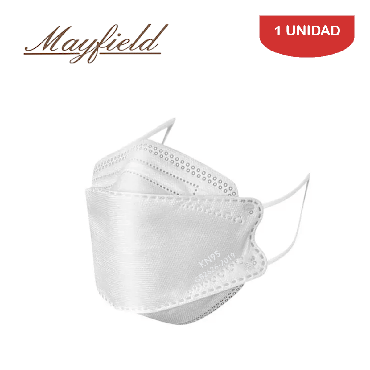 Mascarilla KN95 Mayfield Fish Shape 3D  Blanco 1 Unidad