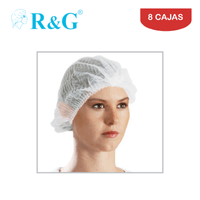 Toca tipo tira / cofia /gorro R&G Blanco Caja*100und Pack 8 Cajas