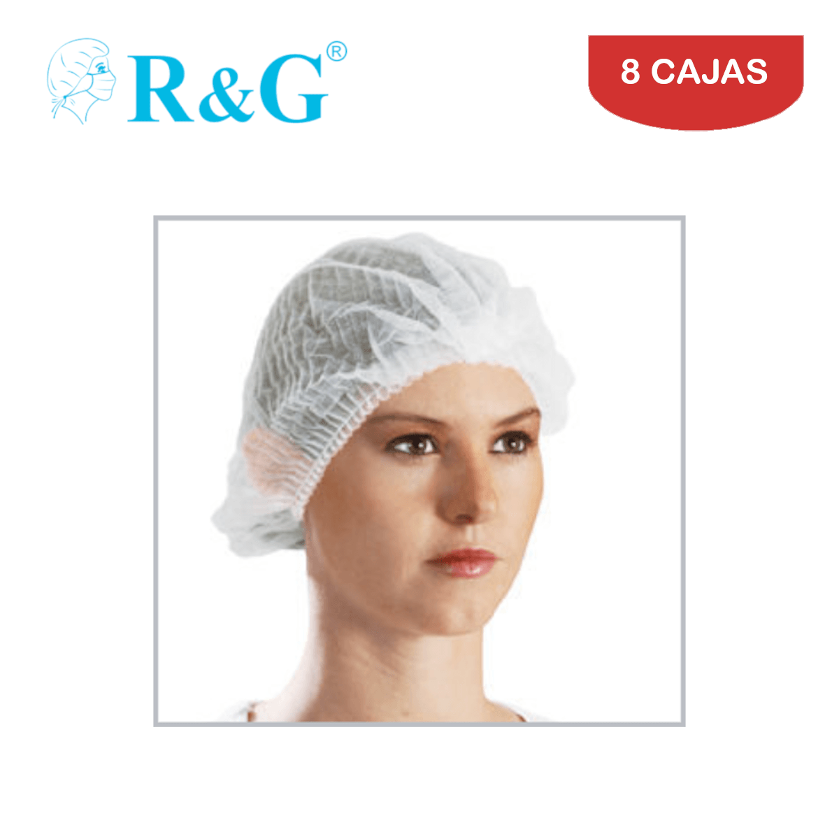 Toca tipo tira / cofia /gorro R&G Blanco Caja*100und Pack 8 Cajas