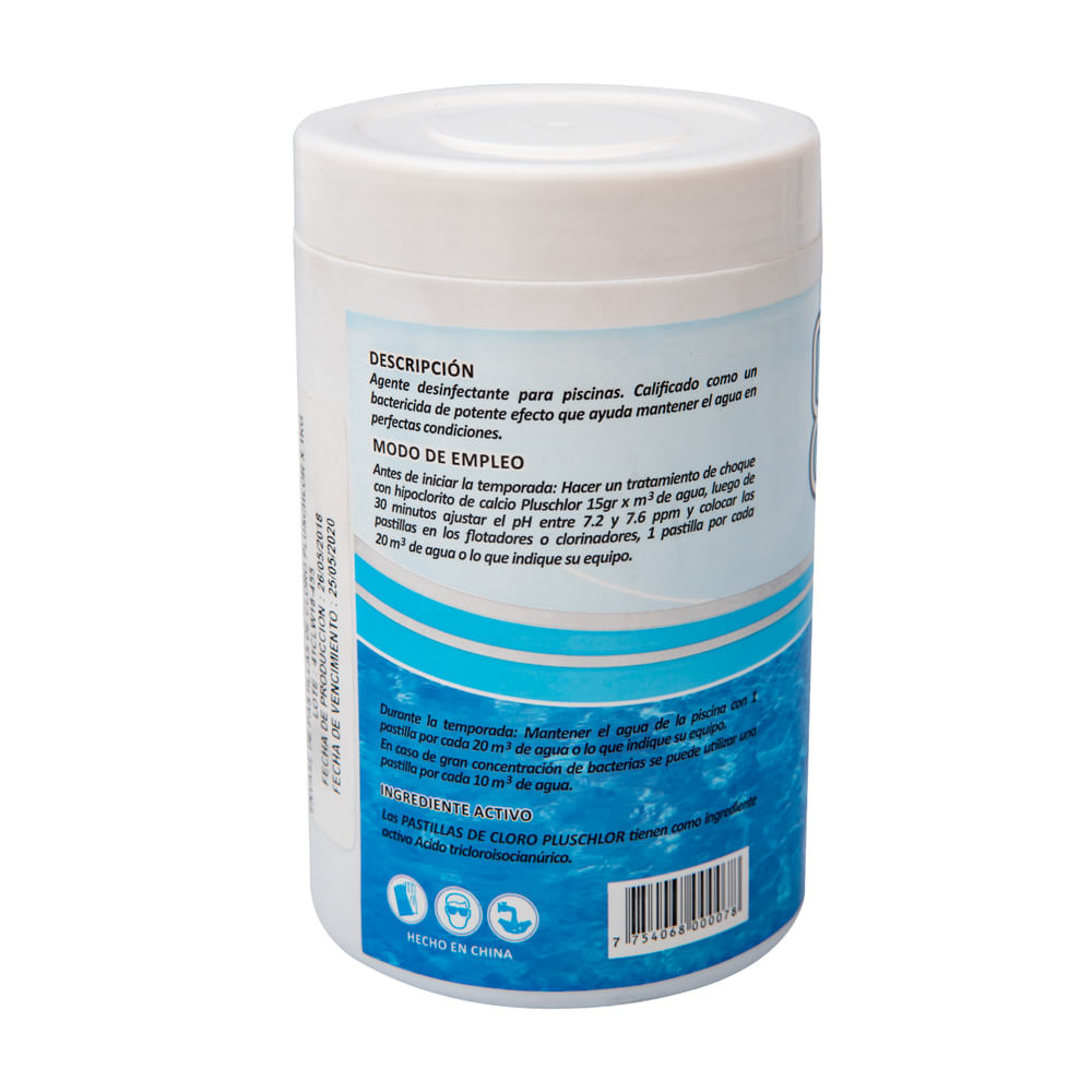 cloro en pastillas para piscinas 1 kg