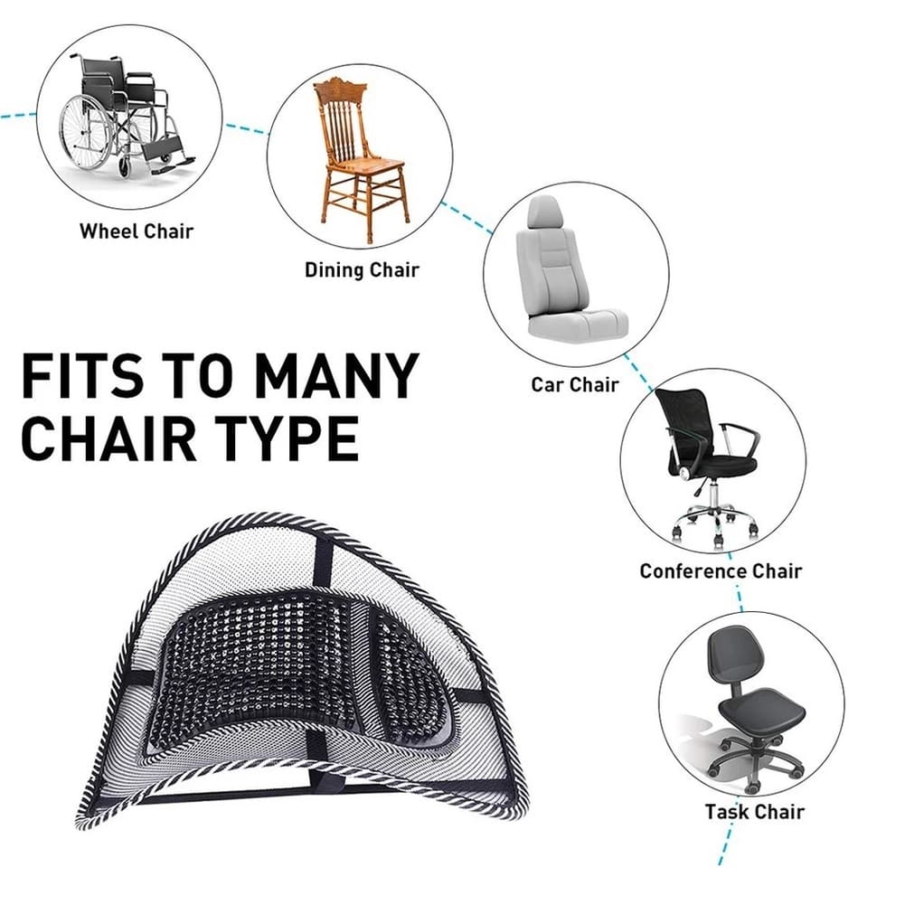 Respaldar Malla Soporte Lumbar Bolas Masajeadoras