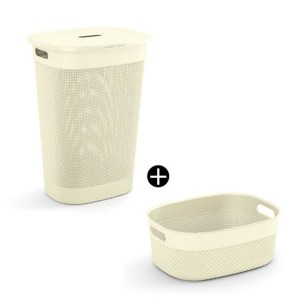 Combo Cesto de ropa Filo Kis 12 litros Blanco + Cesto de ropa Filo Kis