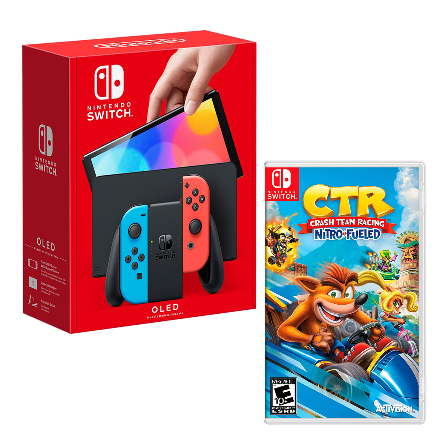 Consola Nintendo Switch Modelo Oled Neon + Crash team Racing