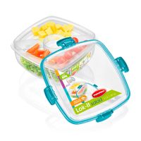 Taper LokIt Salad de Polipropileno Transparente con 3 Compartimentos