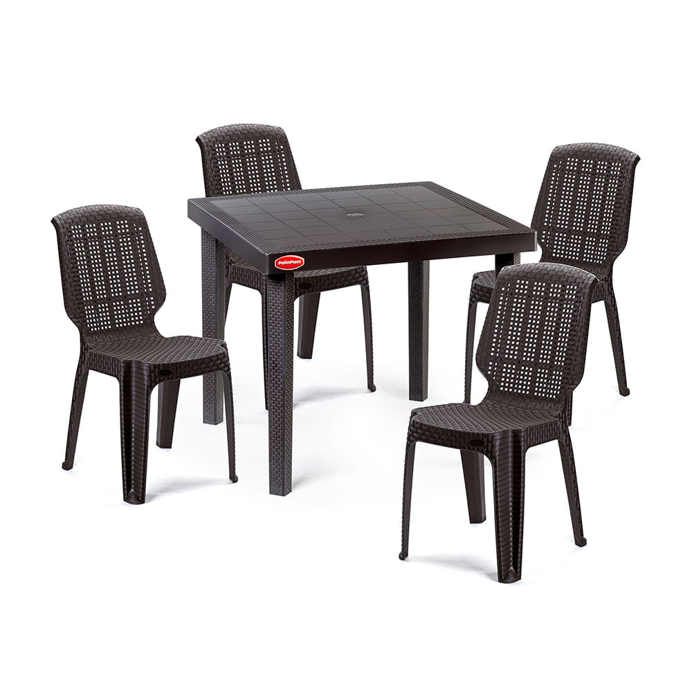 Juego de Comedor de Terraza Jamaica 4 Personas Polinplast