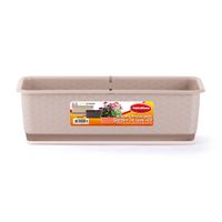 Macetero Plástico Rectangular Polinplast Mimbre Beige 10L
