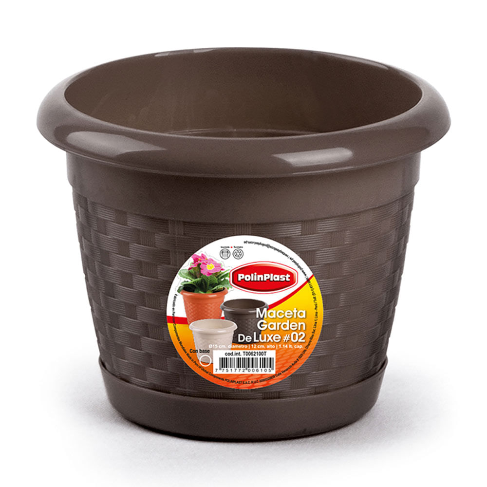 Maceta Garden Nogal #2 Polinplast