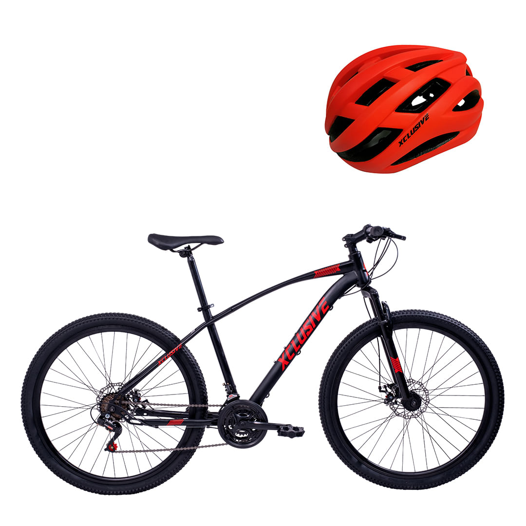 Bicicleta  Xclusive Aro 27.5 Nr + Casco Mtb Rojo M