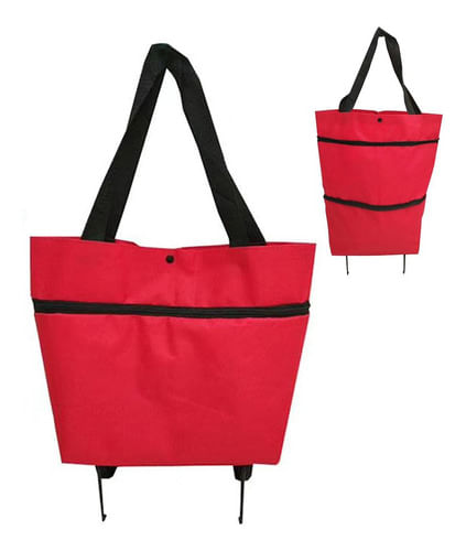 Carrito Bolso para Mercado Plegable Rojo