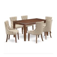 Juego de Comedor 6 Sillas Olive Beige
