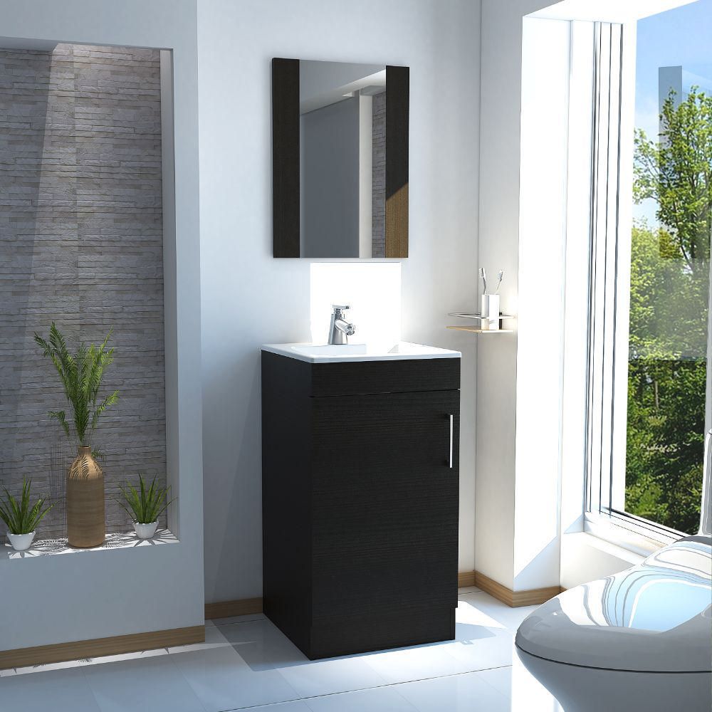 Mueble Auxiliar De Baño Madrid Wengue-Plomo