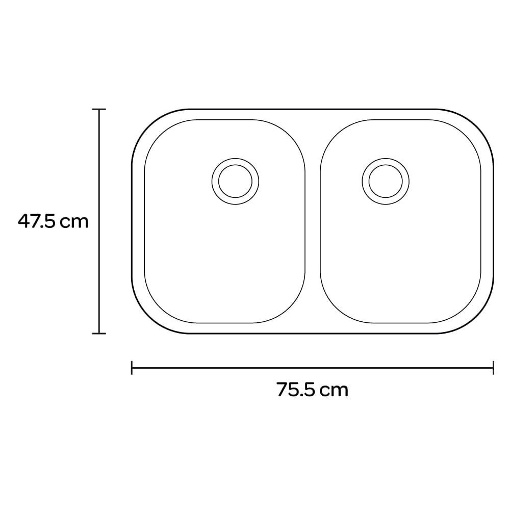 Lavadero Atlántico 2 Pozas Sin Ajustador 47 X 74 Cm - Promart