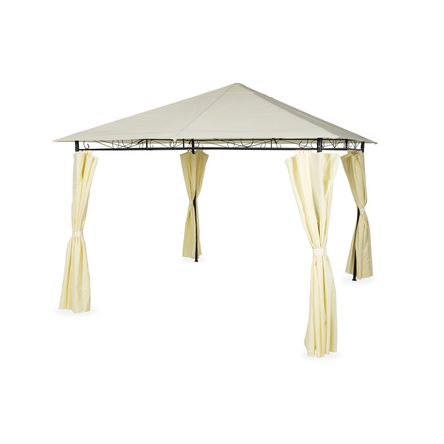 Pérgola con cortinas 300 x 300 cm - Promart
