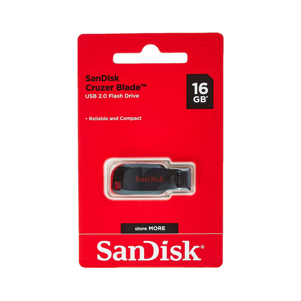Terapia Celda de poder yo lavo mi ropa Memoria USB Sandisk-16GB 2.0 Cruzer Blade Z50-Negro - Promart