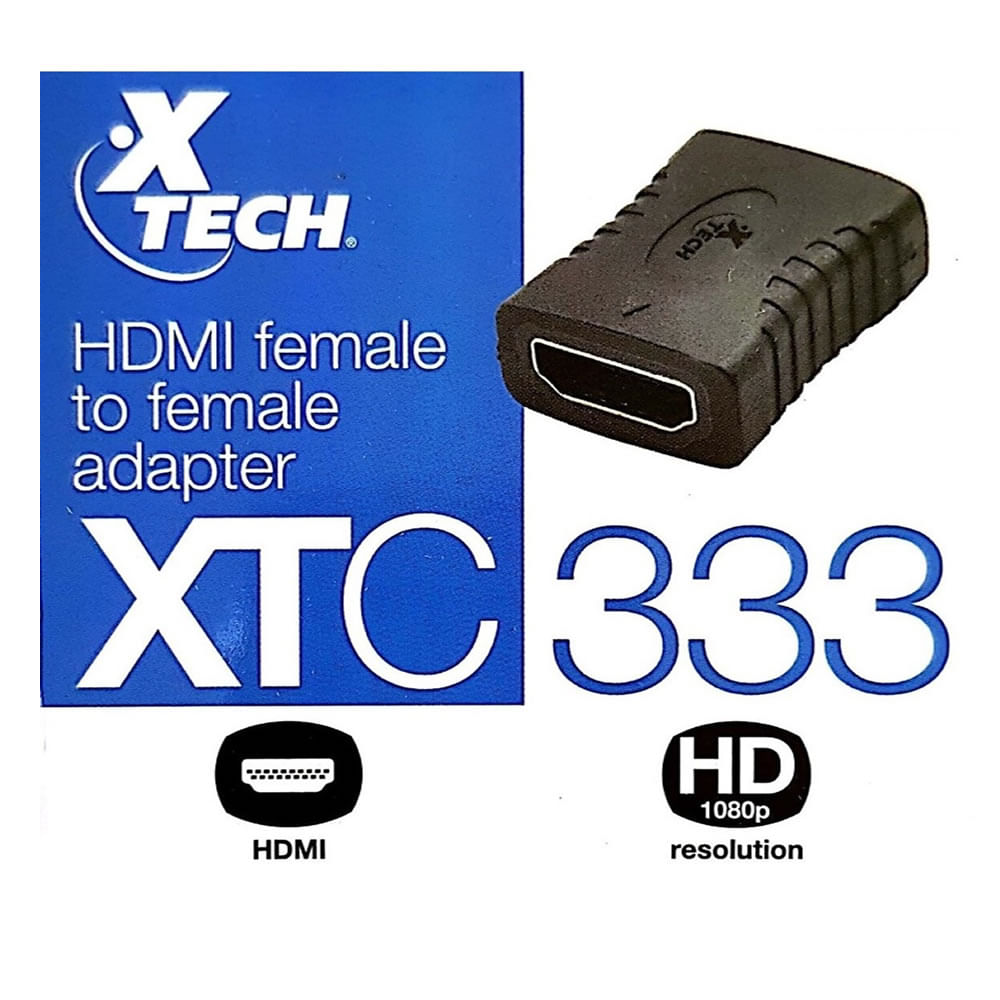 Adaptador Conector HDMI XTech XTC-333 HDMI Hembra a HDMI Hembra - Promart