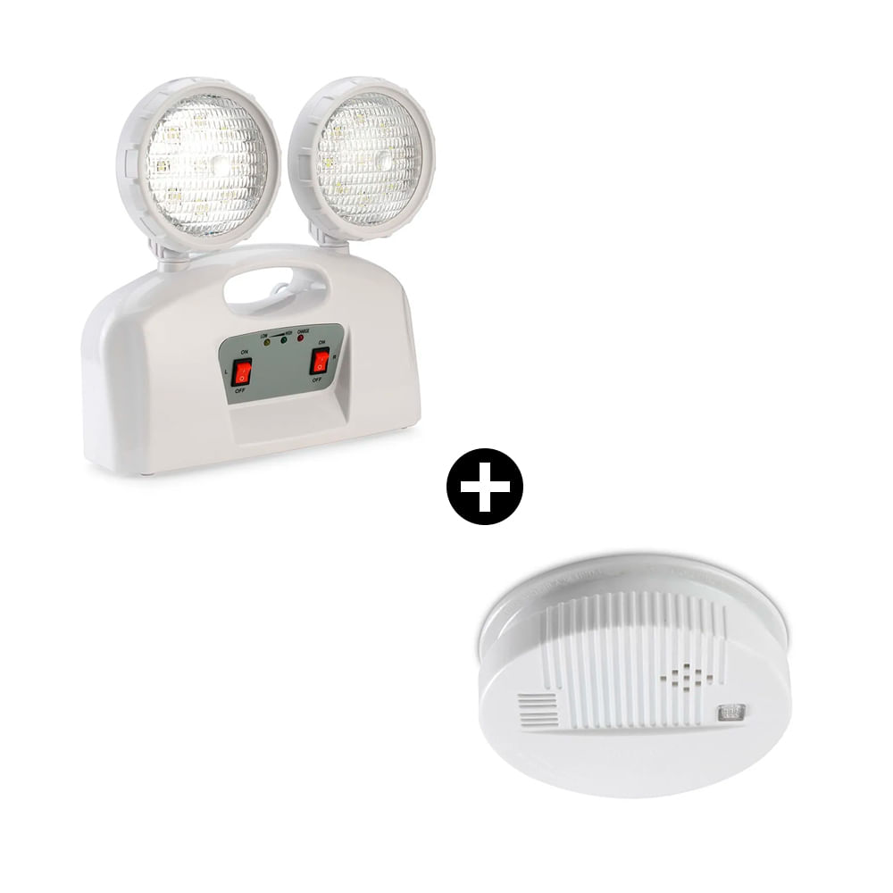 COMBO Lámpara de emergencia + Detector de humo