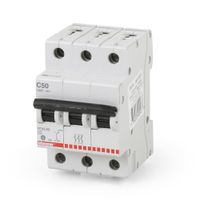 Interruptor Termomagnético Bticino 3x50A 220V10KA Blanco con Manija Negra