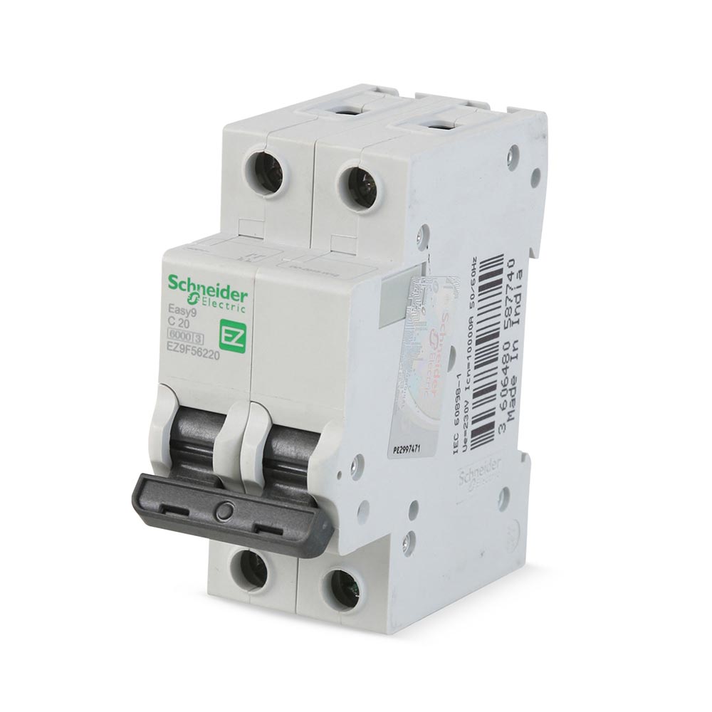 Interruptor Termomagnético Schneider Electric Easy 9 2x20A Blanco PVC