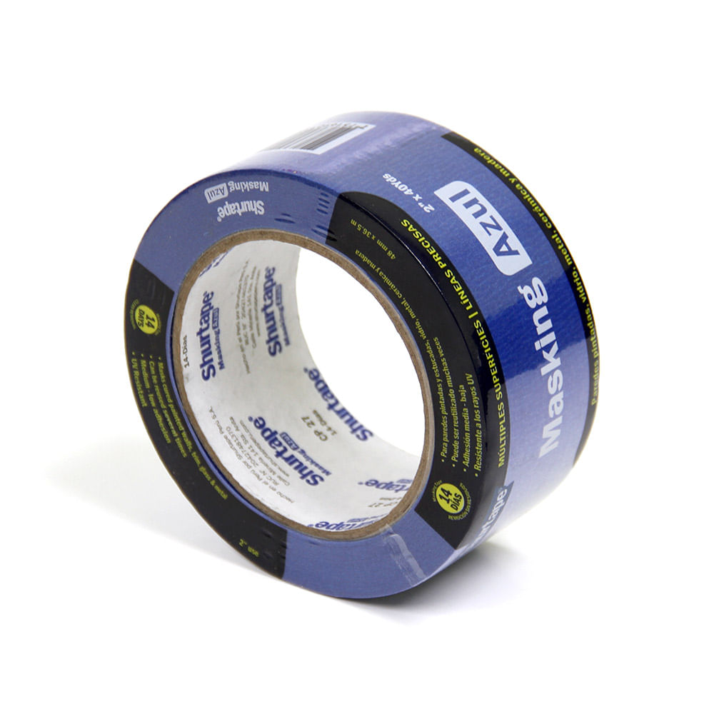 Cinta Masking Tape Shurtape 2'' x 40yd Azul de Caucho Termoplástico