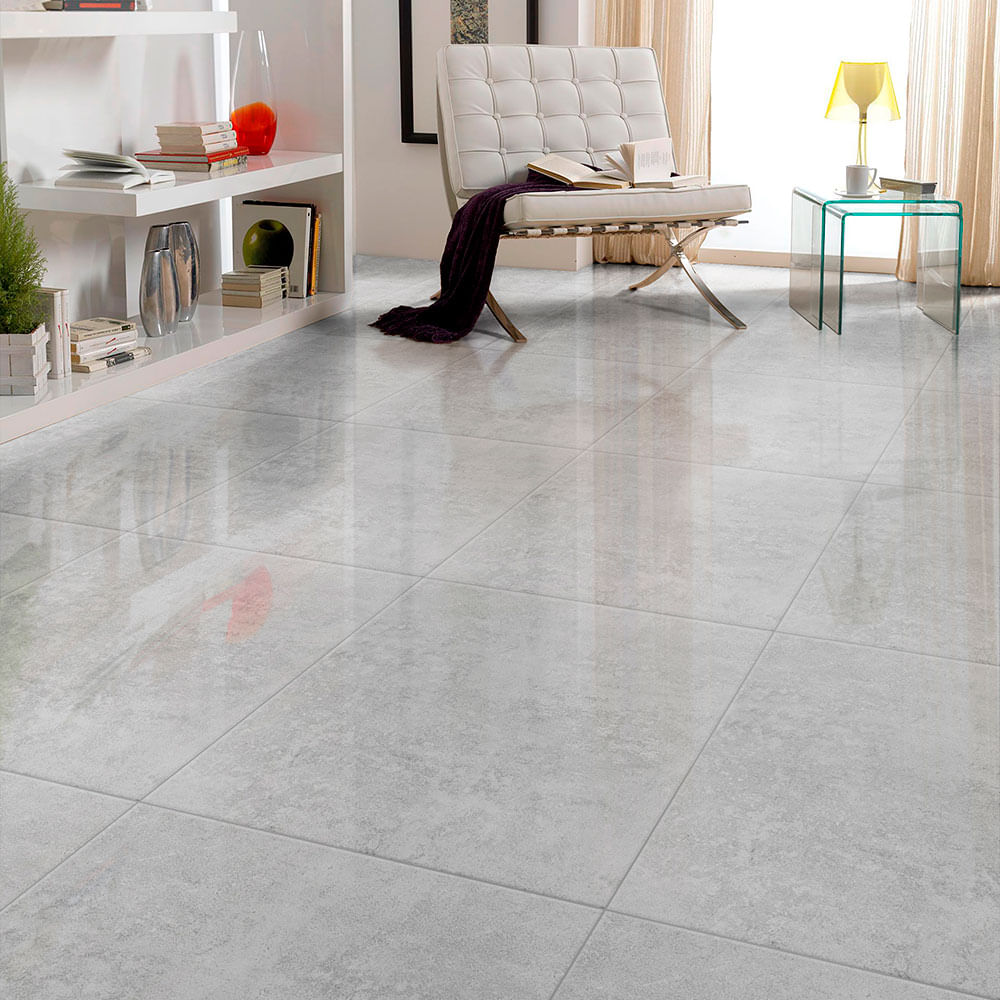 Piso Cerámico Cementicio Beton II Gris Brillext 60x60cm 1.80m2 Celima