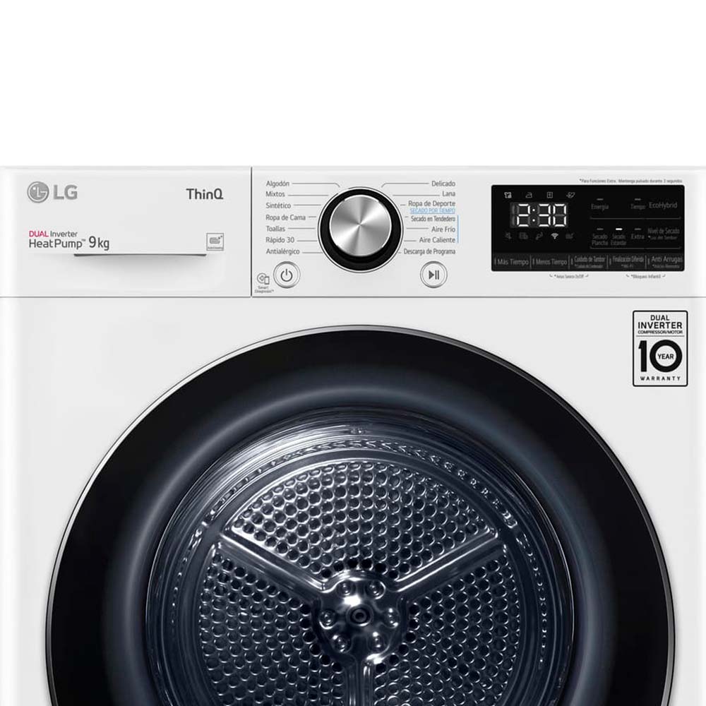Secadora LG frontal DF9WVC2S6 9kg - Promart