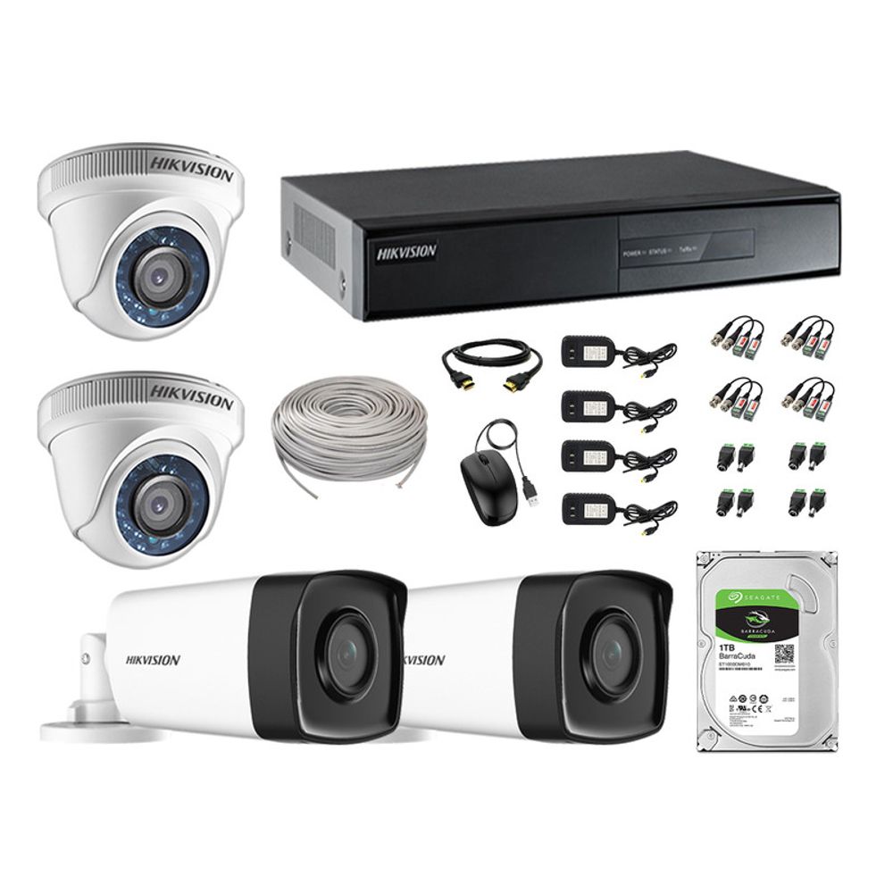 Kit 3 Cámaras de Vigilancia Hikvision Hd 720P 1Tb + Kit de Micrófono -  Promart