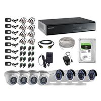 Kit 8 Cámaras de Seguridad Hikvision Full Hd 1080P + Disco 1Tb Completo