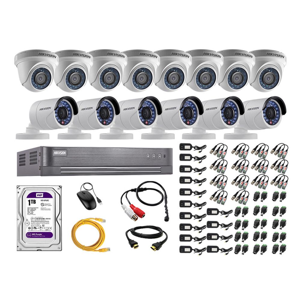 Kit 3 Cámaras de Vigilancia Hikvision Hd 720P 1Tb + Kit de Micrófono -  Promart