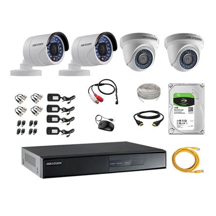 CÁMARAS SEGURIDAD KIT 5 VIGILANCIA FULL HD 1TB | 1 CAMARA CON AUDIO