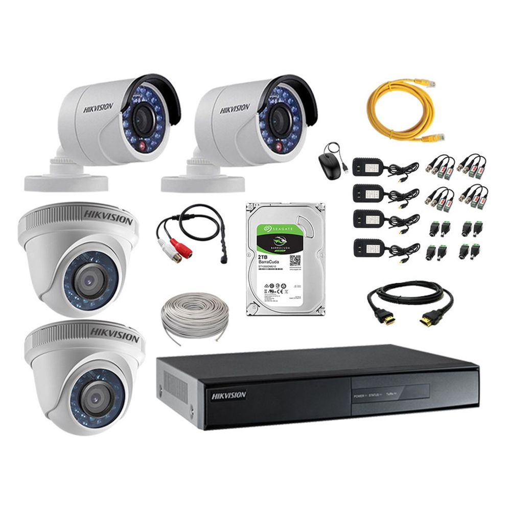 Kit 4 Cámaras de Vigilancia Hikvision Full Hd 1080P Disco 2Tb Kit de - Promart