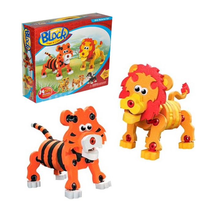 Juego Didáctico Rompecabezas de Blocks 3D Tigre y León Promart