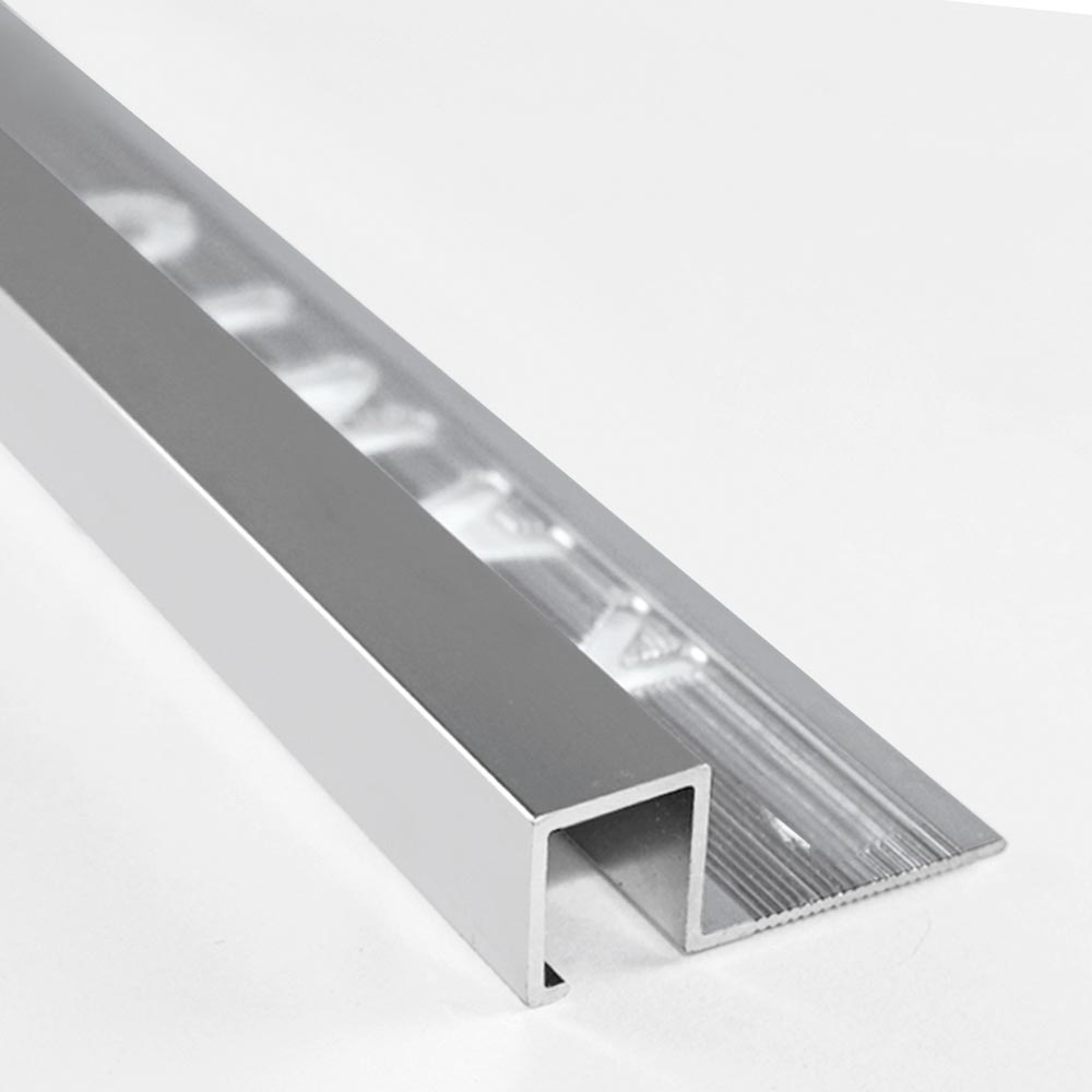 Listelo Decorativo Borde Cuadrado 10mm Aluminio Brillante Kantu