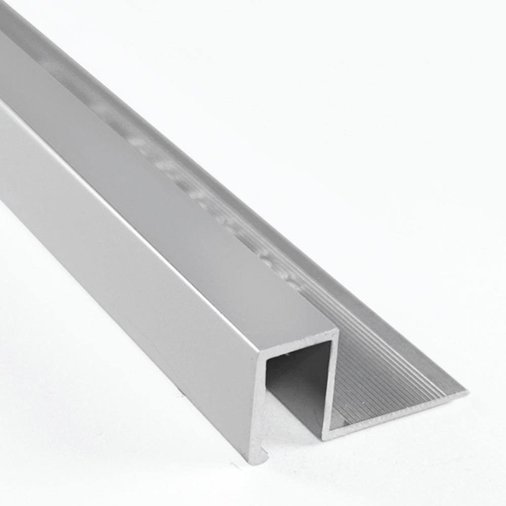Listelo deorativo borde cuadrado 12.5mm Aluminio Mate Kantu