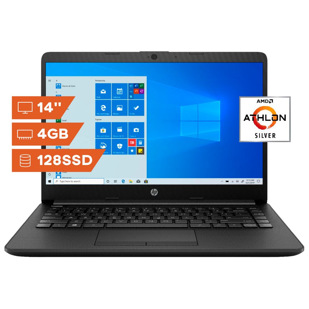Laptop HP 14fq0013dx 14" AMD Athlon Silver 3050U 4GB RAM 128GB SSD W10