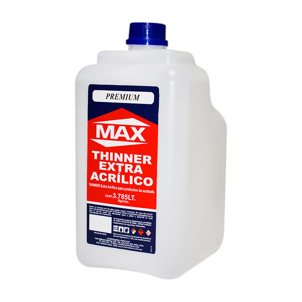 Max Thinner extra acrílico 3.785 litros