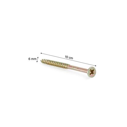 Tornillo SPAX-S Plano Bicromado 6x100 Mm X 10 Unidades - Promart