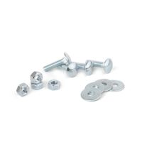 Perno coche + Tuercas + Arandelas 1/4x1"" x 4 unidades
