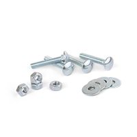 Perno coche + Tuercas + Arandelas 1/4x1 1/2"" x 4 unidades