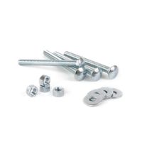 Perno coche + Tuerca + Arandela 3/8"" x 4"" 4 unidades