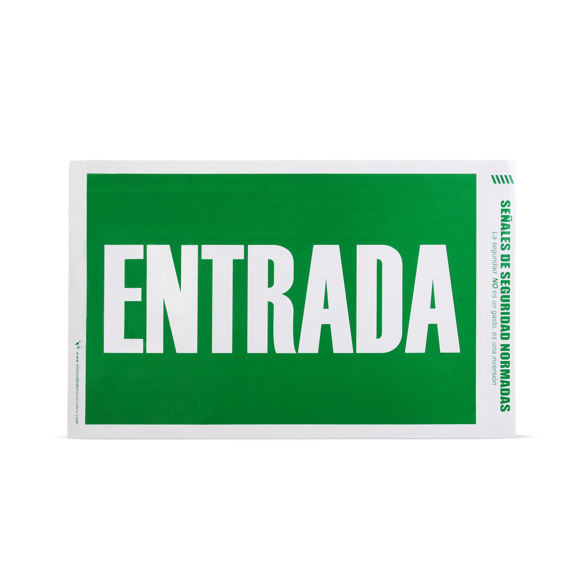 Señal de Seguridad Verde Papel Adhesivo Entrada