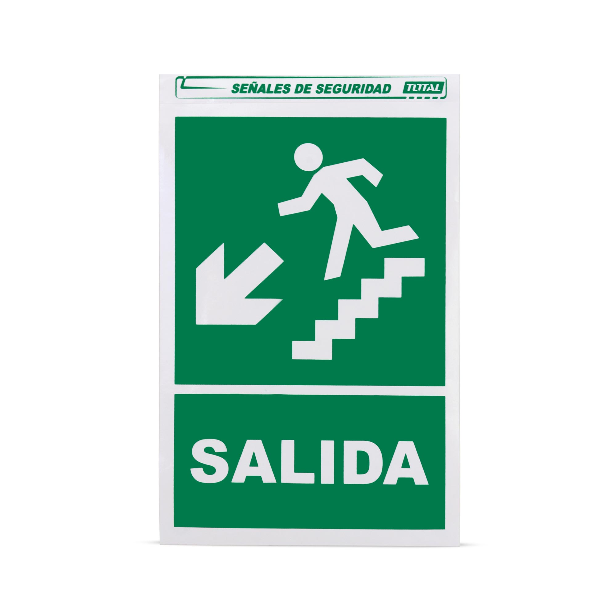 Señal de Papel Adhesivo Modelo Salida Escalera Izquierda