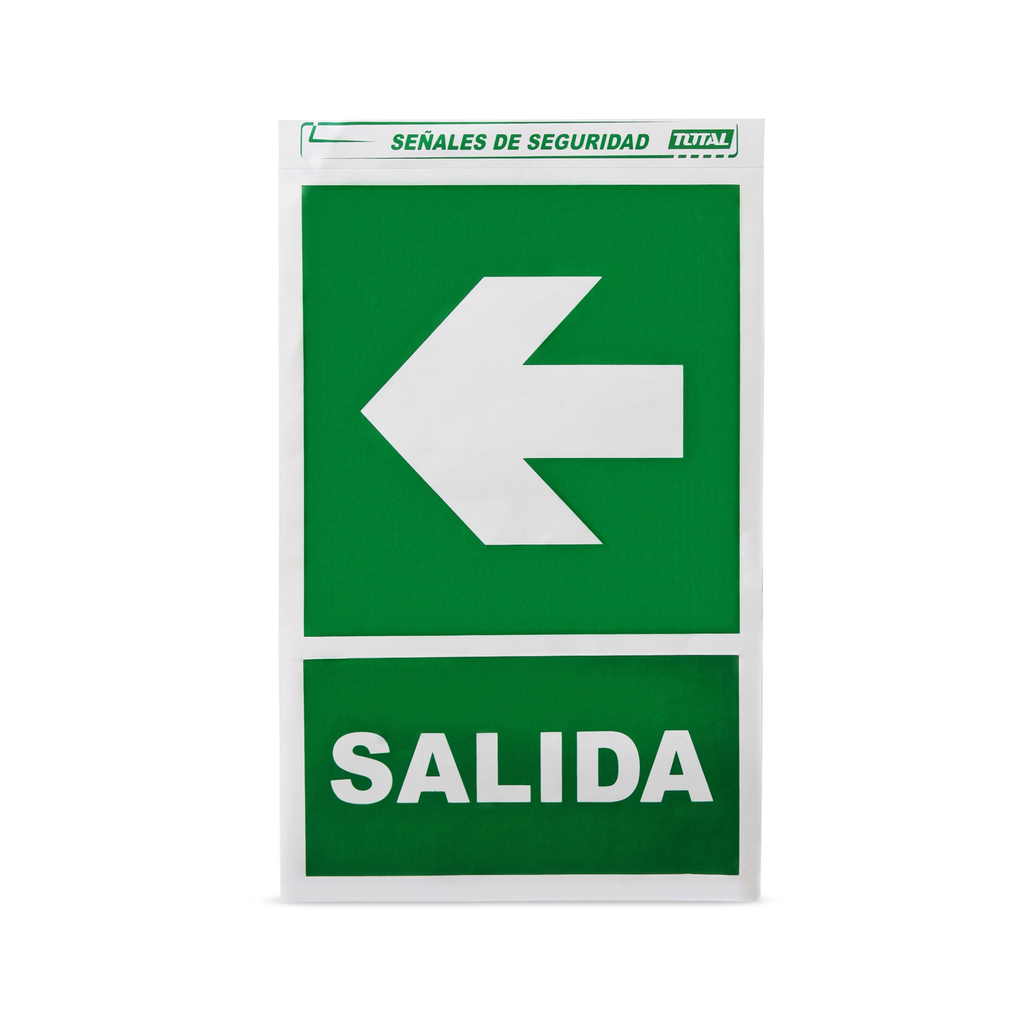 Señal de Salida Izquierda Papel Verde 20x30 cm