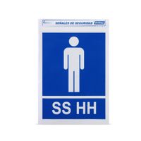 Señal de Papel Adhesivo Baño Caballeros Azul
