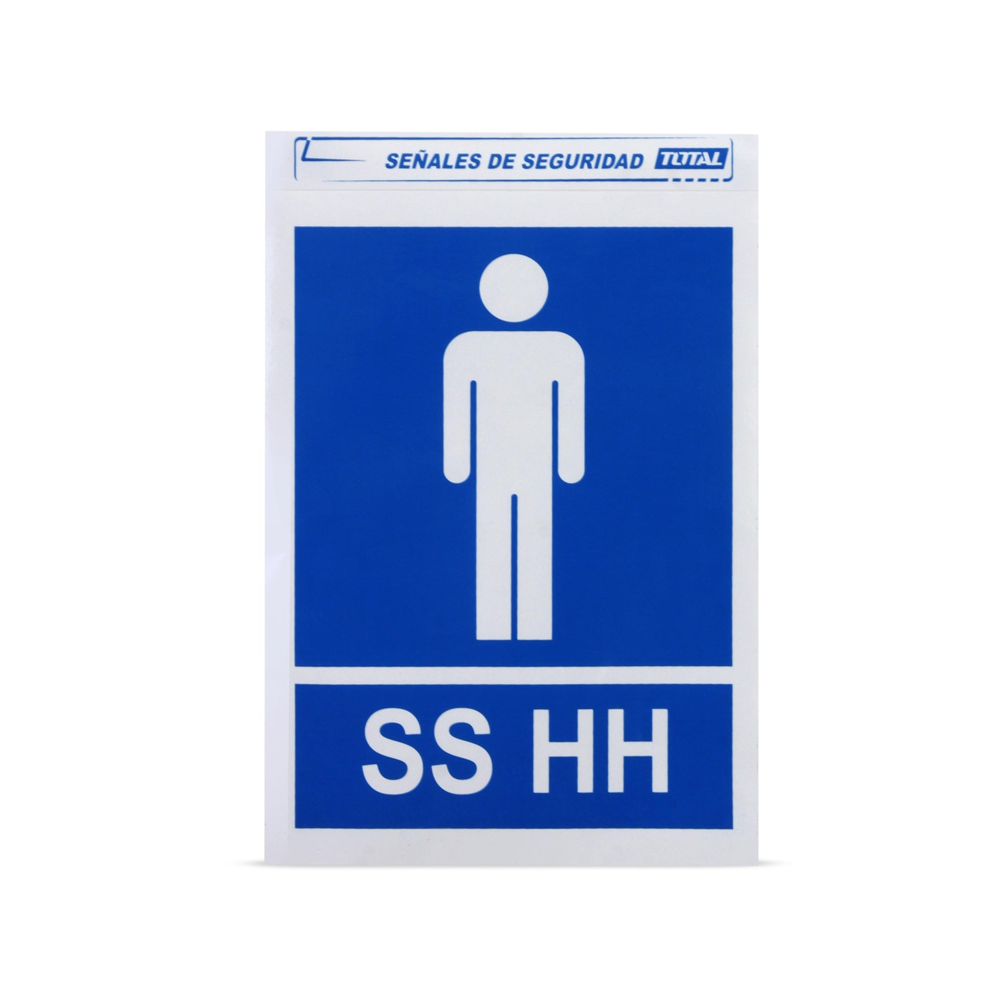 Señal de Papel Adhesivo Baño Caballeros Azul