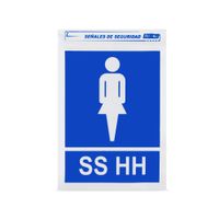 Señal de Baño Damas Azul Papel Adhesivo