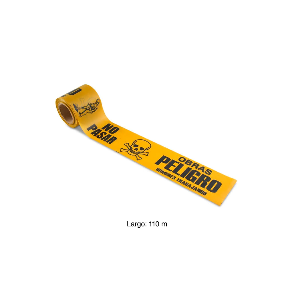Rollo de cinta de peligro Amarilla 80 metros - Promart
