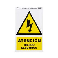 Señal de Seguridad Riesgo Eléctrico Papel Adhesivo Amarillo 20x30 cm