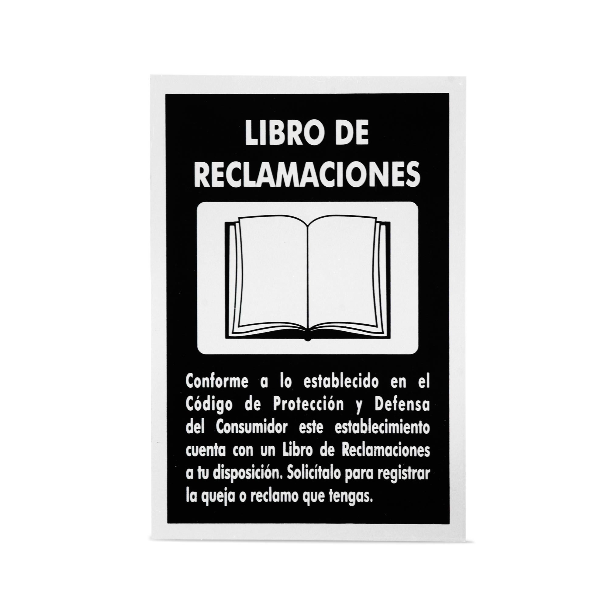 Señal de Seguridad Informativa Werken Modelo Libro de Reclamaciones Negro 22x15 cm