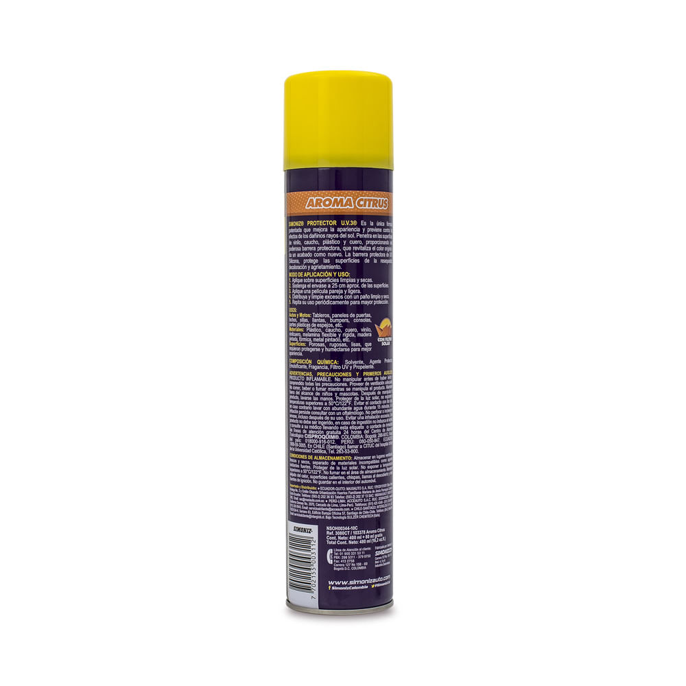 Protector silicona UV3 Citrus 400ml Simoniz Promart