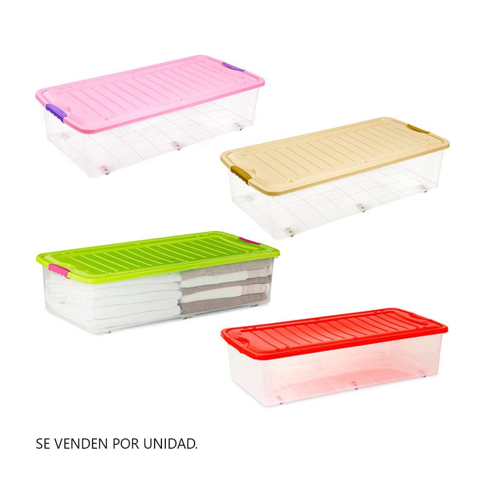 Caja Organizadora Plástico Transparente Suprema Movil #120 Reyplast 48L
